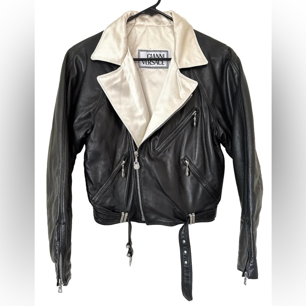 Rare Vintage 90s Gianni Versace Motorcycle Leather Jacket Seen Worn by Prince